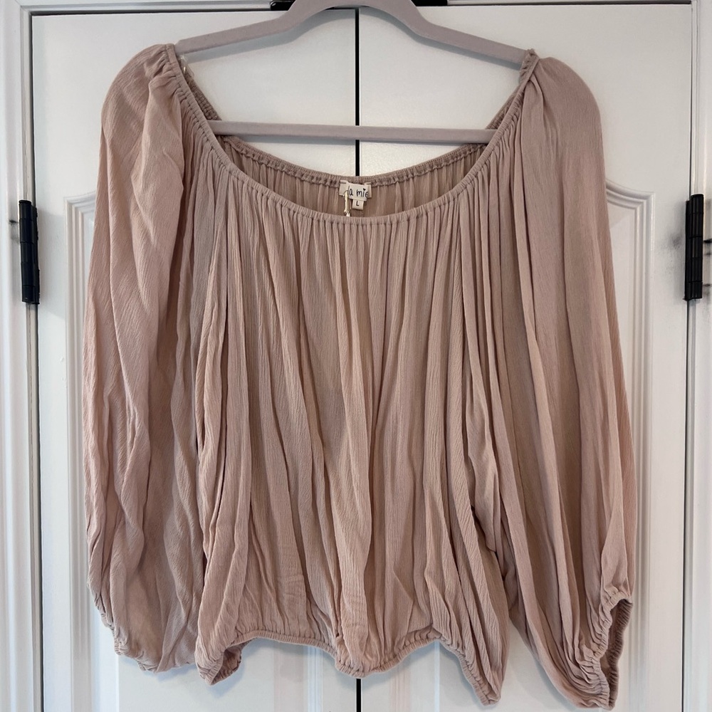 NWT.  Beige off the shoulder top